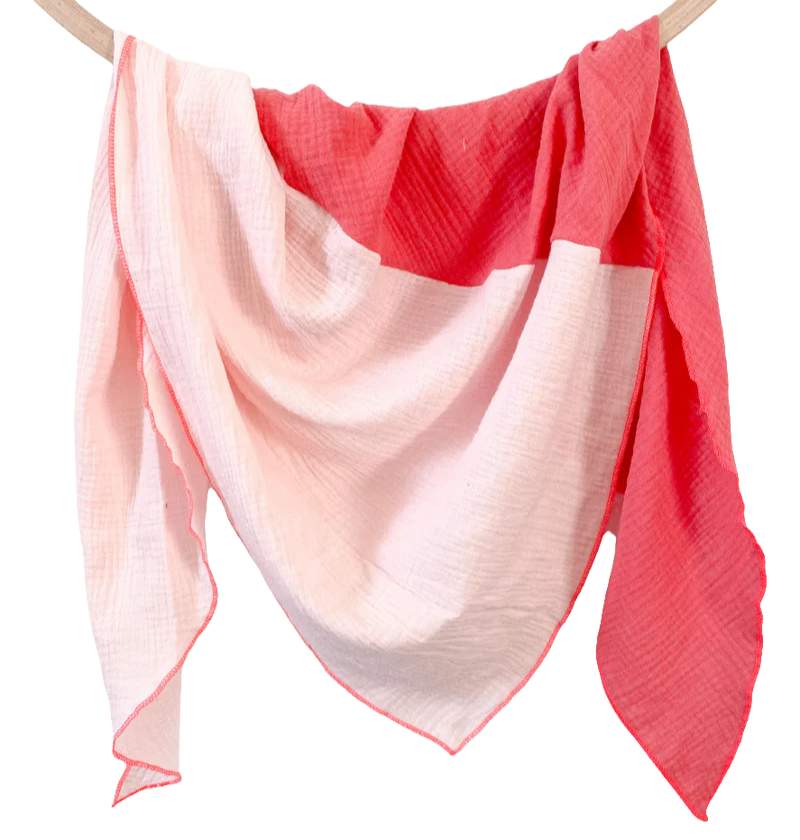 Musselintuch | Pastellrosa/Koralle
