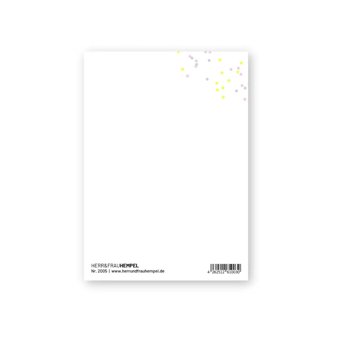 Postkarte aus Holzschliffpappe | KONFETTIREGEN FÜR DICH