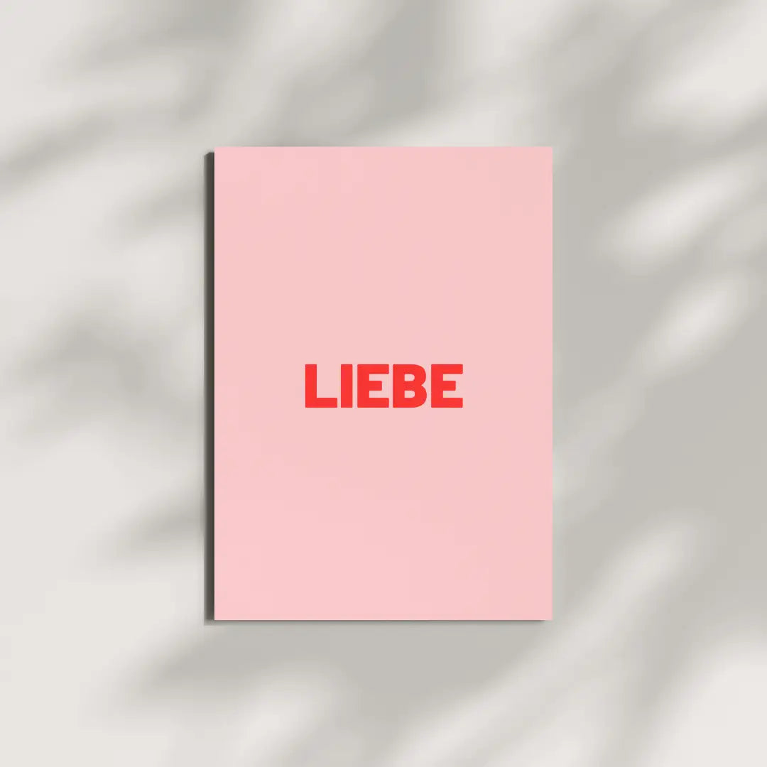 Postkarte aus Holzschliffpappe | LIEBE
