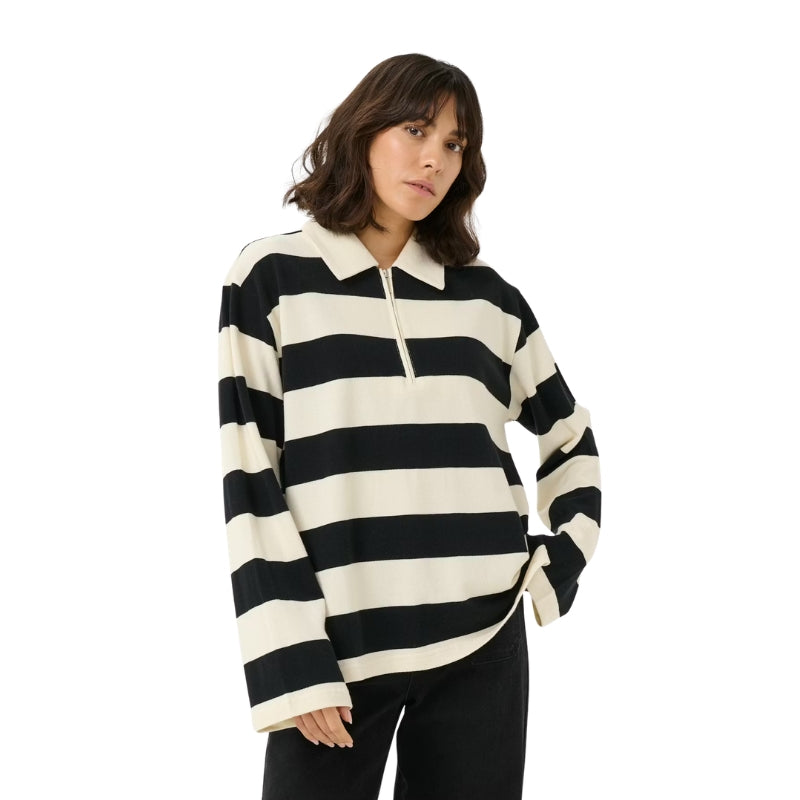 Poloshirt KApicca | Black White Stripe