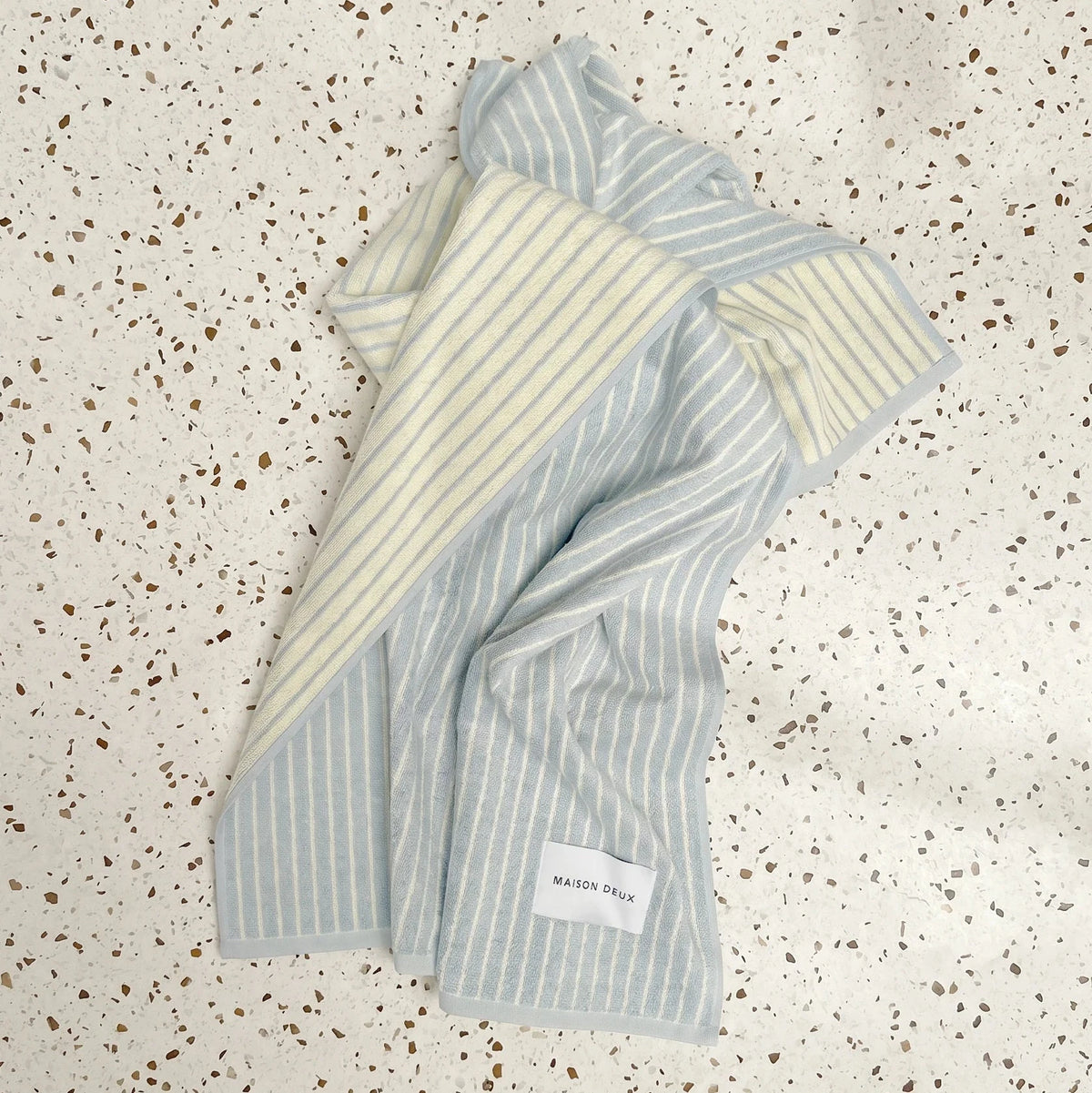 Gästehandtuch Stripes | Hellblau & Buttergelb