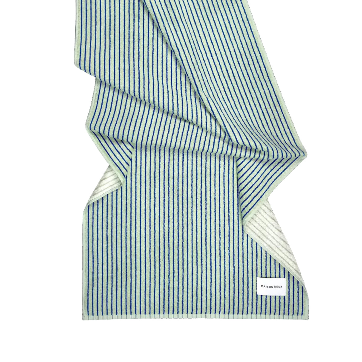 Gästehandtuch Stripes | Salbeigrün & Kobaltblau