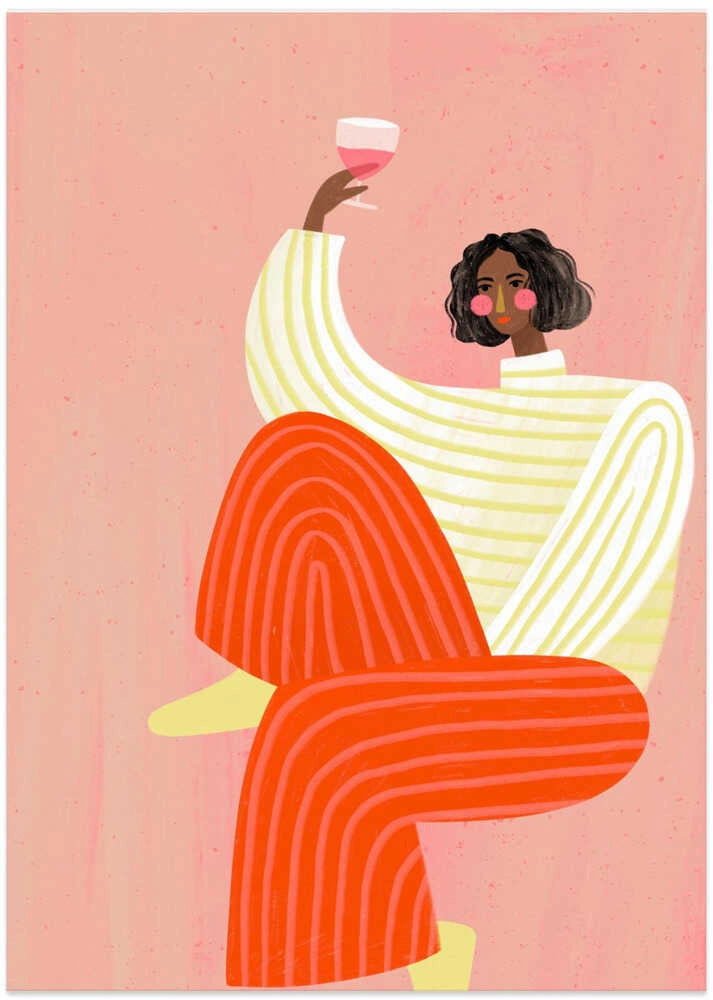 Poster | The Woman With The Glass Of Wine - 50x70cm