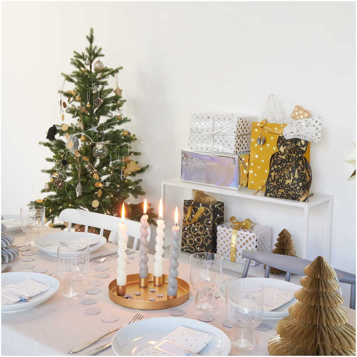Girlande Kreise | Glitter-Silber