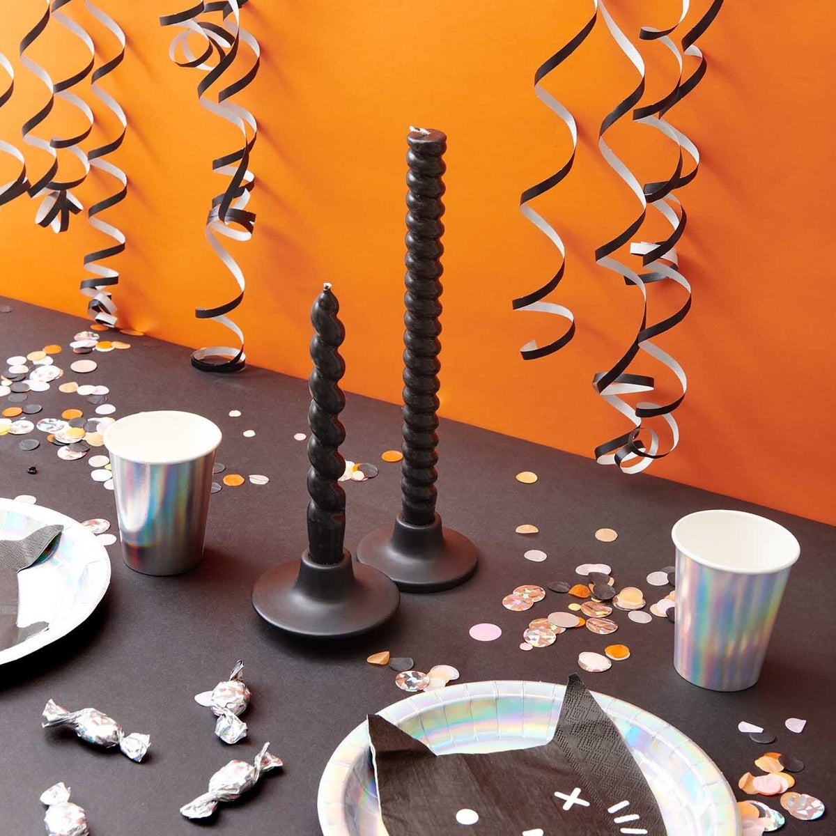 Spiralkerze 18,5cm | Schwarz