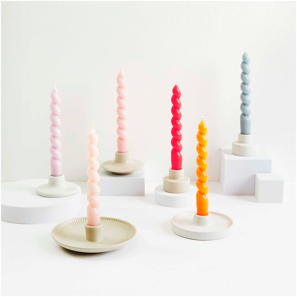 Spiralkerze 18,5cm | Soft Flieder