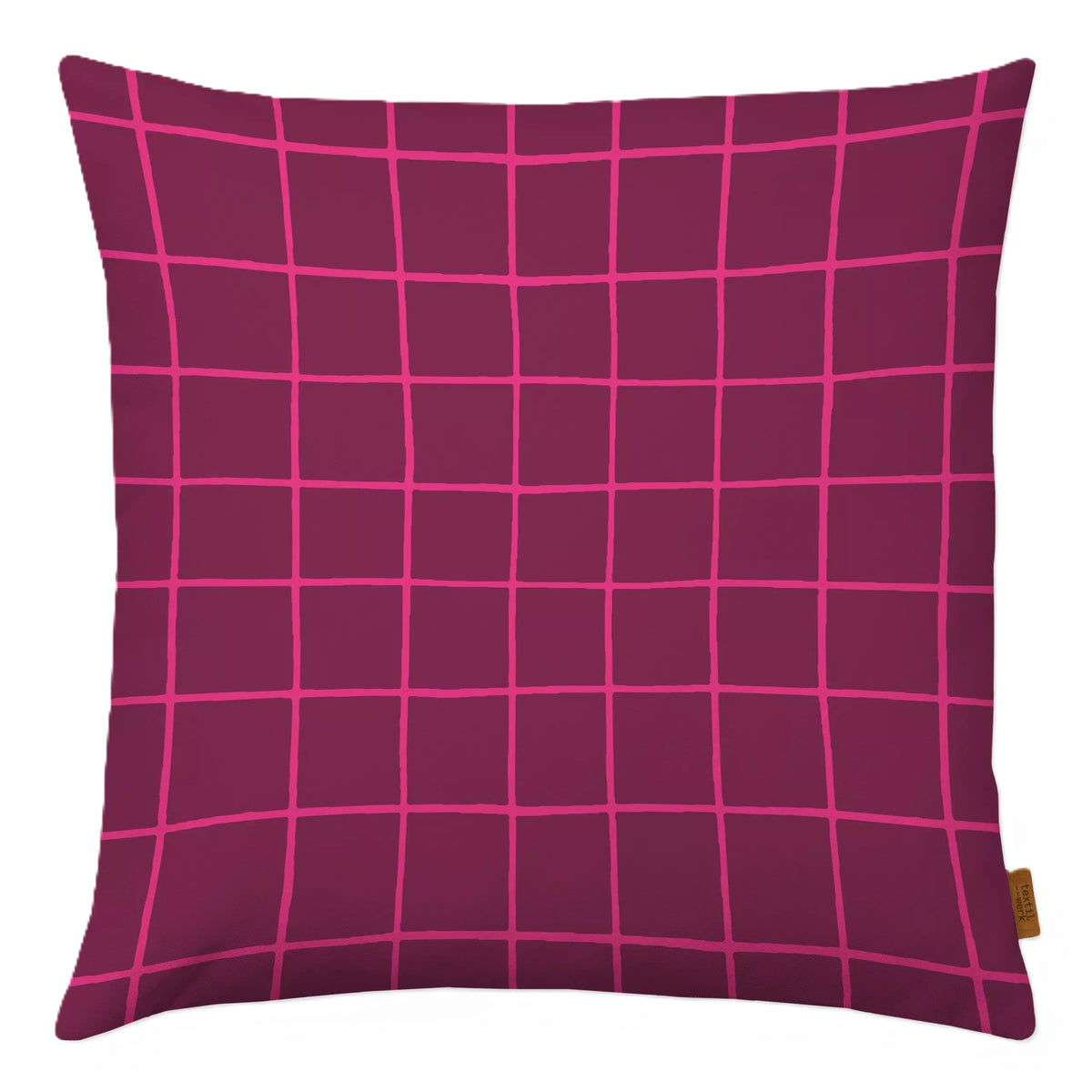 Kissenbezug | Checks Weinrot Pink