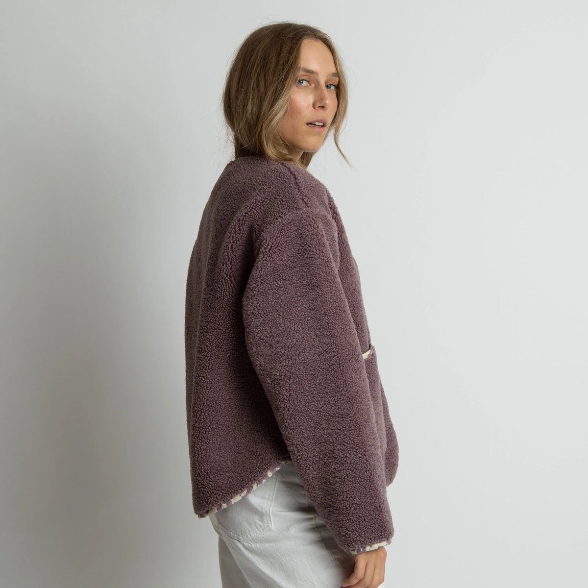 Teddy Fleece Jacke | Ash Plum