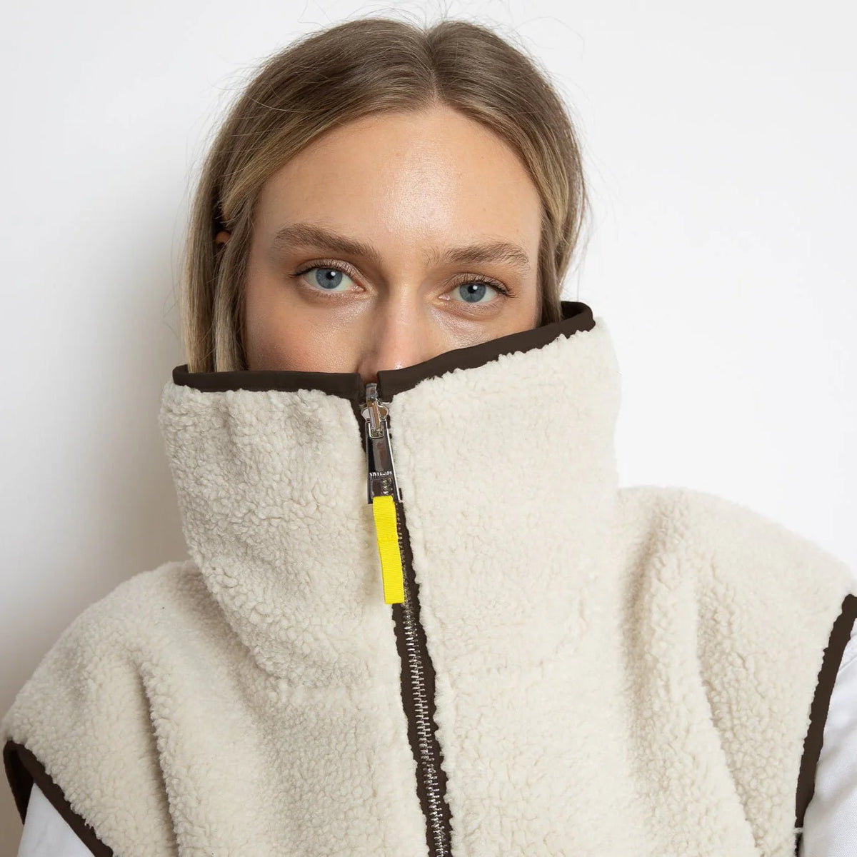 Reversible Bomber Weste | Chocolate/Sand
