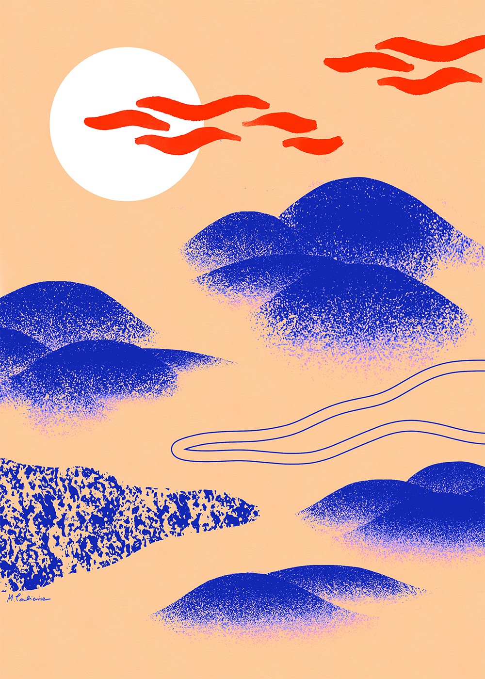 Print Poster | Japanese Hills - 30x40cm