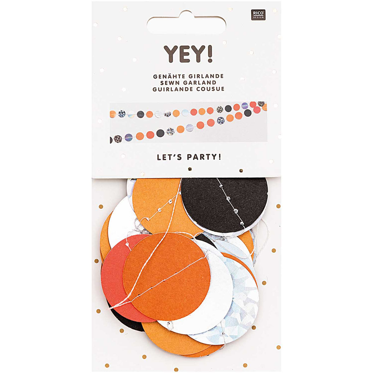 Girlande Pompon | Orange/Irisierend